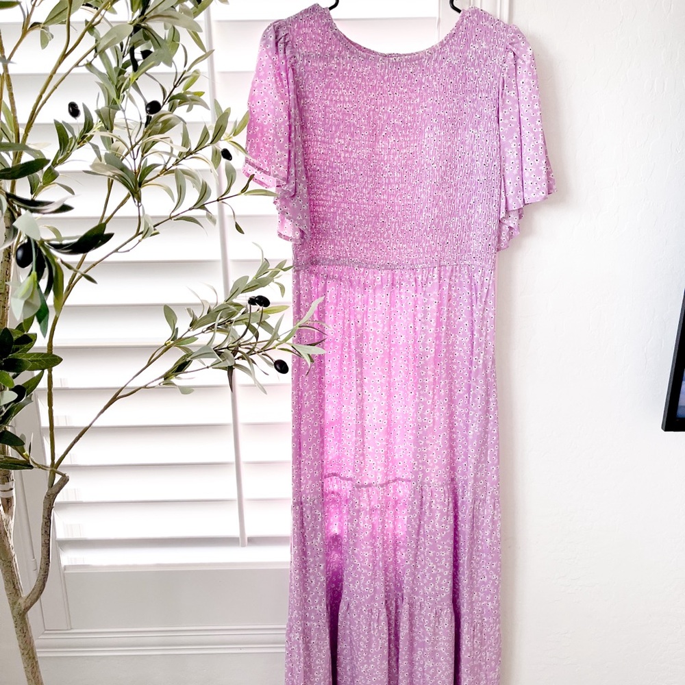 Flutter sleeve maxi dress | Tiered maxi dress